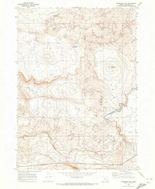 1969 Threemile Hill, OR - Oregon - USGS Topographic Map