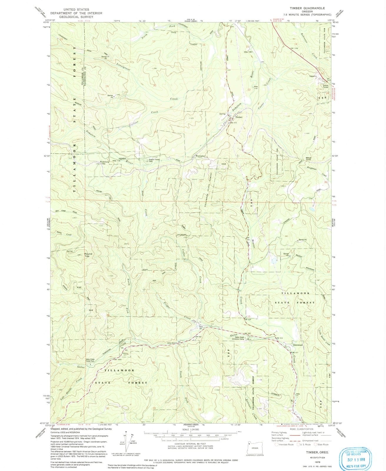 1979 Timber, OR - Oregon - USGS Topographic Map