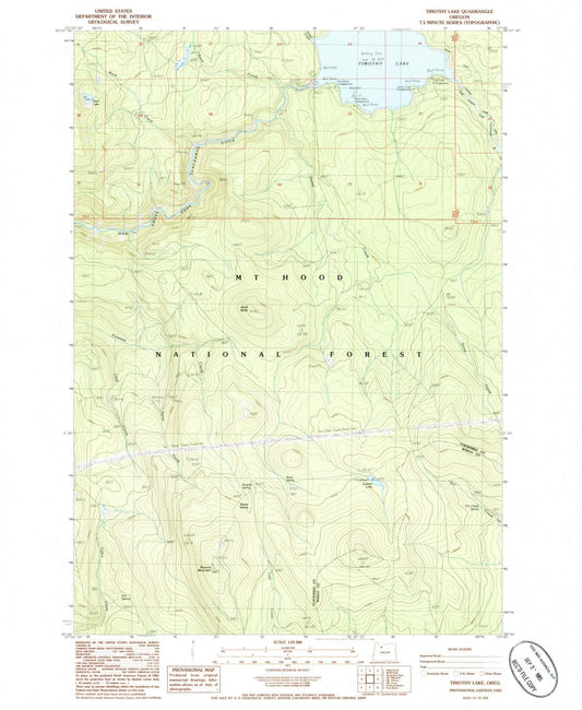 1985 Timothy Lake, OR - Oregon - USGS Topographic Map