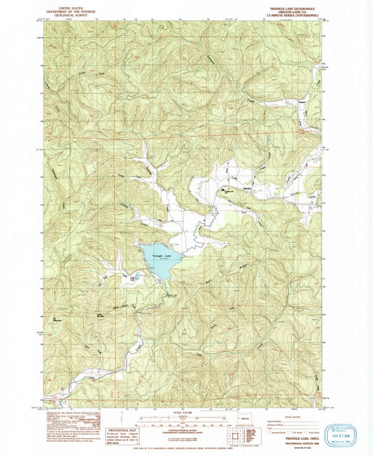 1984 Triangle Lake, OR - Oregon - USGS Topographic Map