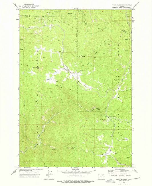 1972 Trout Meadows, OR - Oregon - USGS Topographic Map