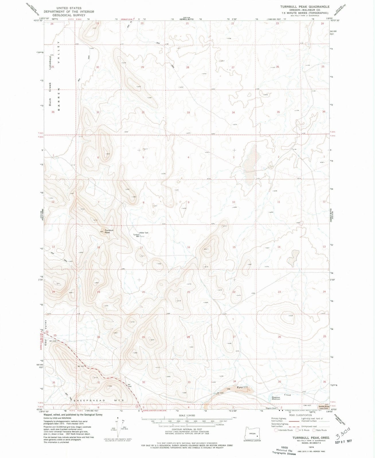 1974 Turnbull Peak, OR - Oregon - USGS Topographic Map