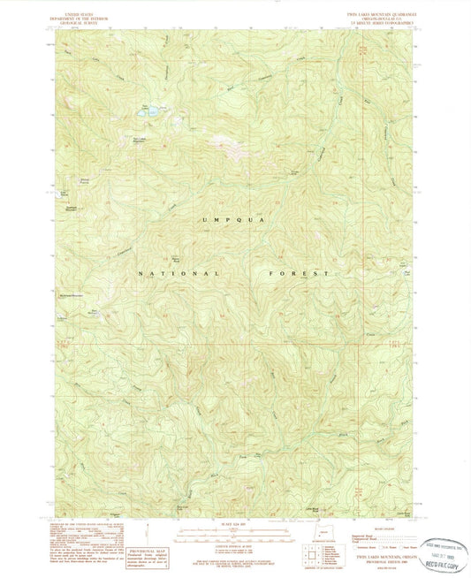 1989 Twin Lakes Mountain, OR - Oregon - USGS Topographic Map