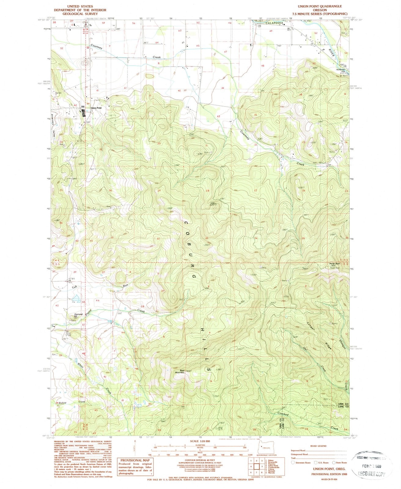 1988 Union Point, OR - Oregon - USGS Topographic Map