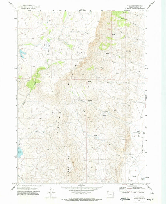 1971 V Lake, OR - Oregon - USGS Topographic Map