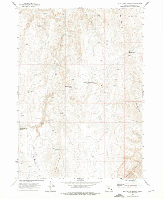 1972 Wall Rock Springs, OR - Oregon - USGS Topographic Map