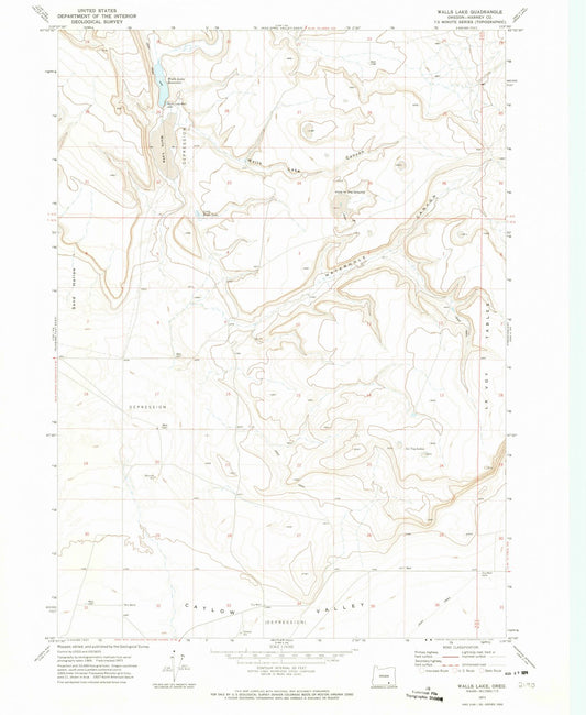 1971 Walls Lake, OR - Oregon - USGS Topographic Map