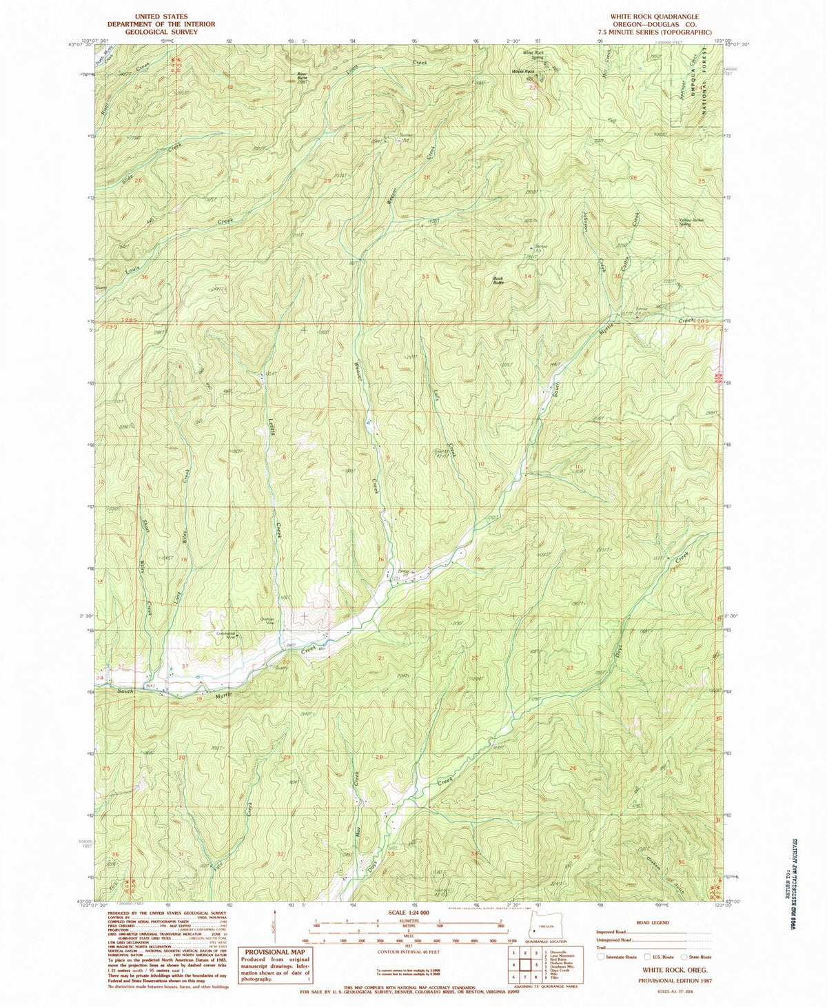 1987 White Rock, OR - Oregon - USGS Topographic Map