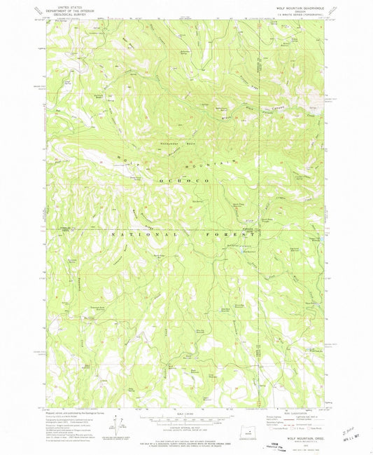 1972 Wolf Mountain, OR - Oregon - USGS Topographic Map
