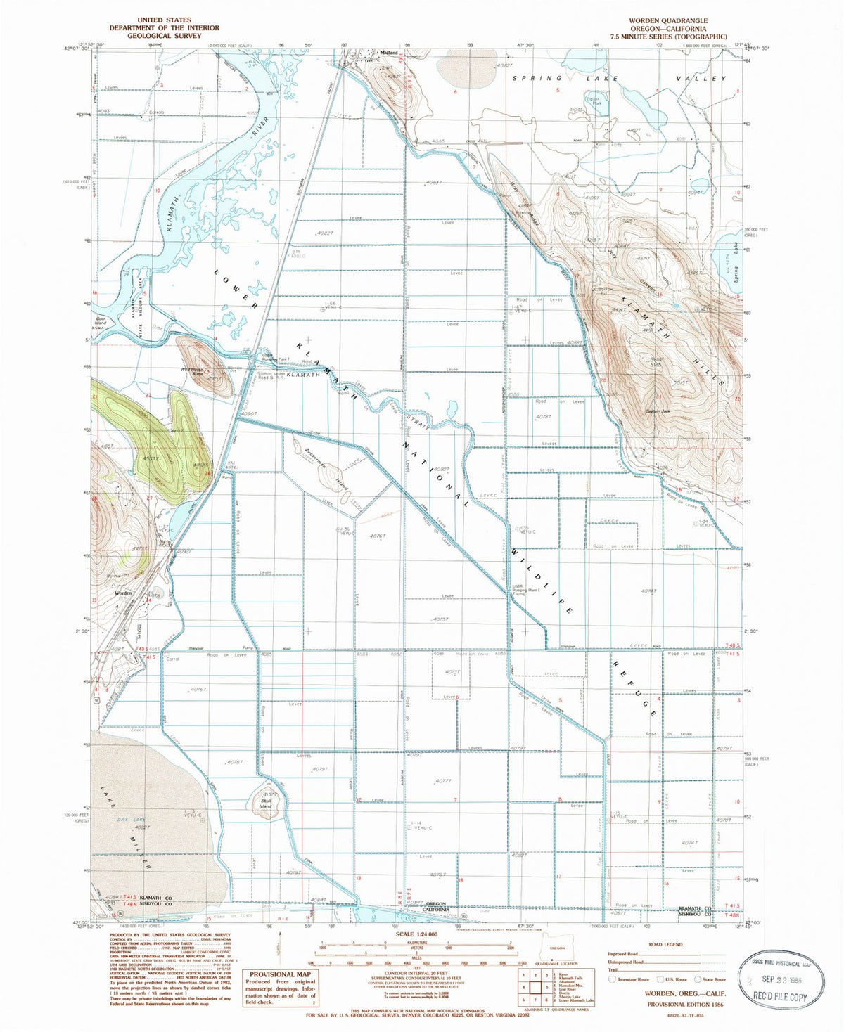 1986 Worden, OR - Oregon - USGS Topographic Map
