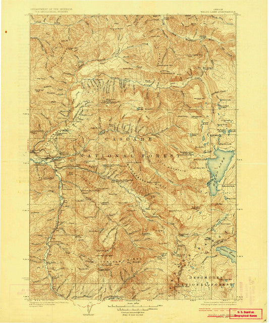 1925 Waldo Lake, OR - Oregon - USGS Topographic Map