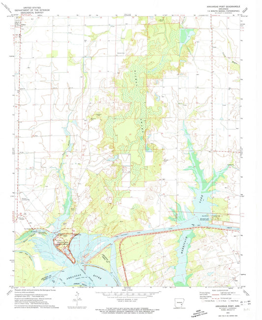1972 Arkansas Post, AR - Arkansas - USGS Topographic Map