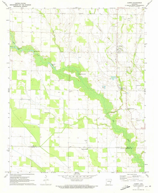 1971 Aubrey, AR - Arkansas - USGS Topographic Map