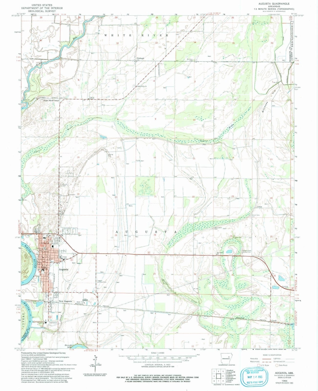 1968 Augusta, AR - Arkansas - USGS Topographic Map v2