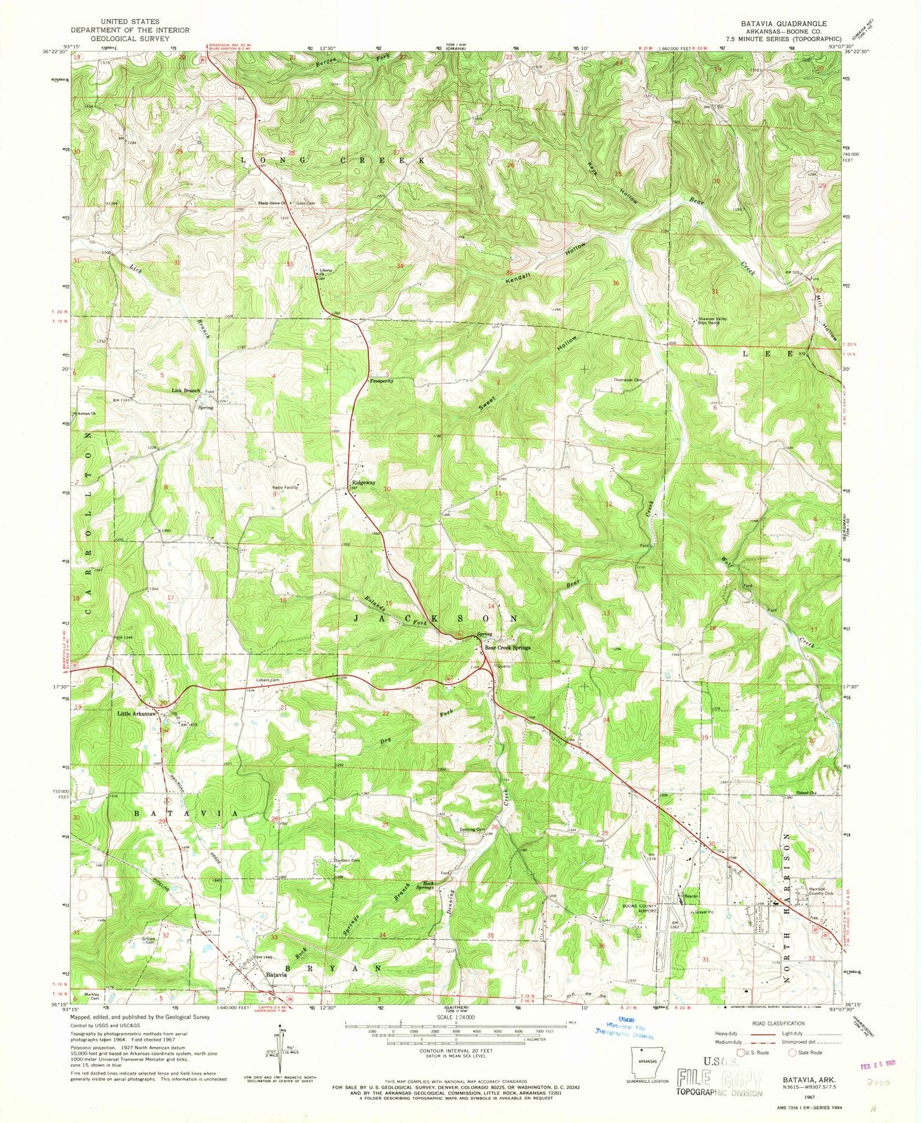 1967 Batavia, AR - Arkansas - USGS Topographic Map