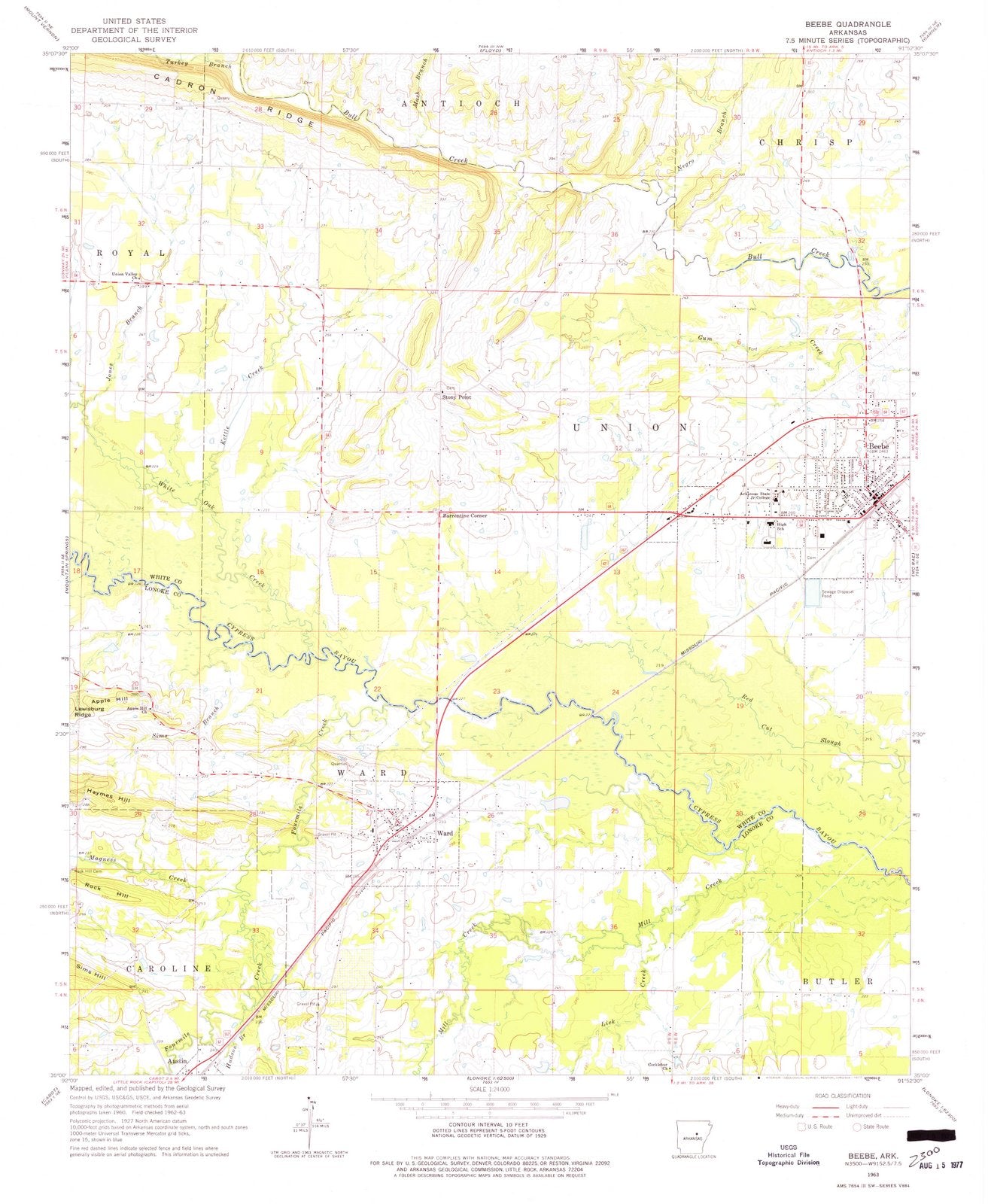 1963 Beebe, AR - Arkansas - USGS Topographic Map
