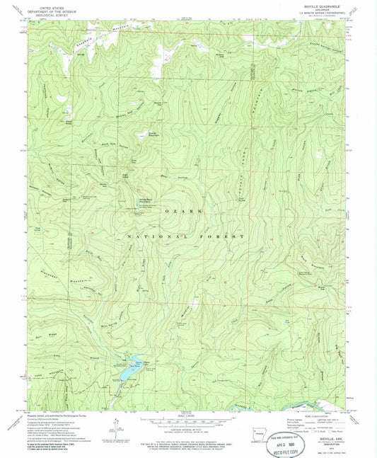 1973 Bidville, AR - Arkansas - USGS Topographic Map