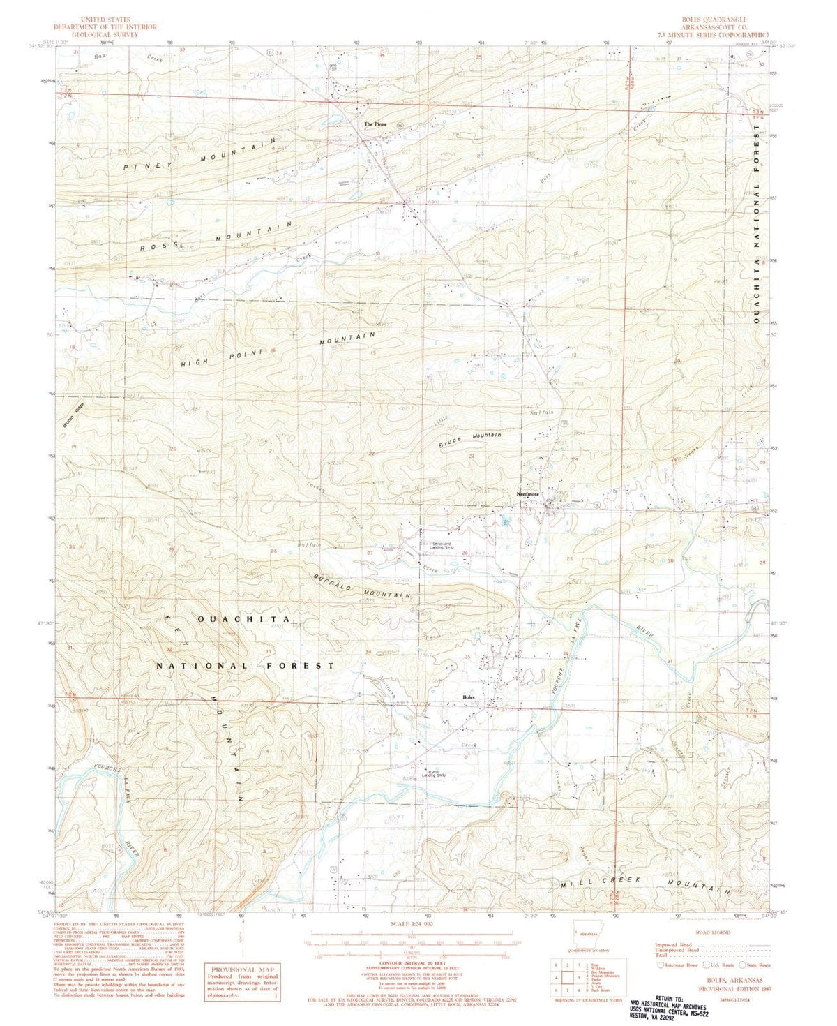 1983 Boles, AR - Arkansas - USGS Topographic Map