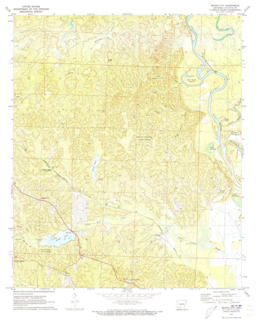 1971 Bragg City, AR - Arkansas - USGS Topographic Map