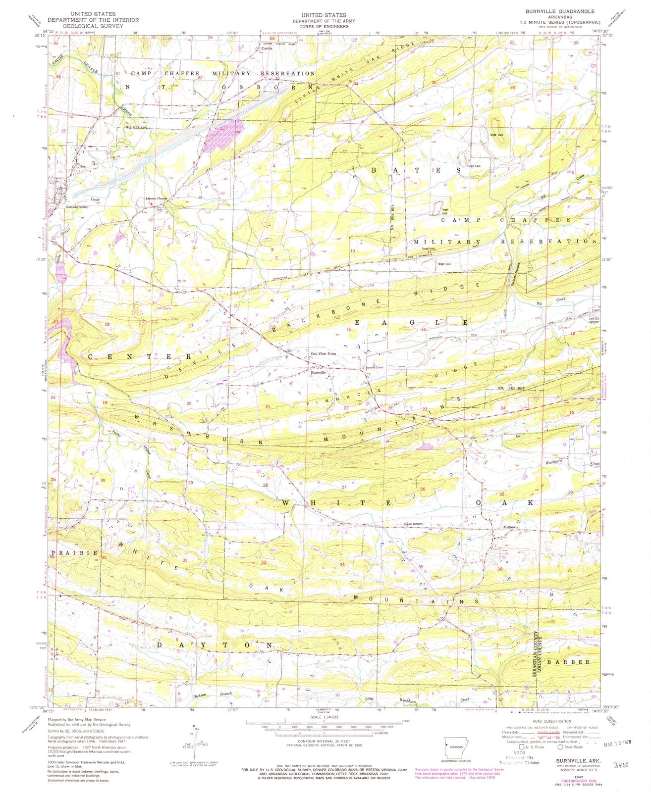 1947 Burnville, AR - Arkansas - USGS Topographic Map