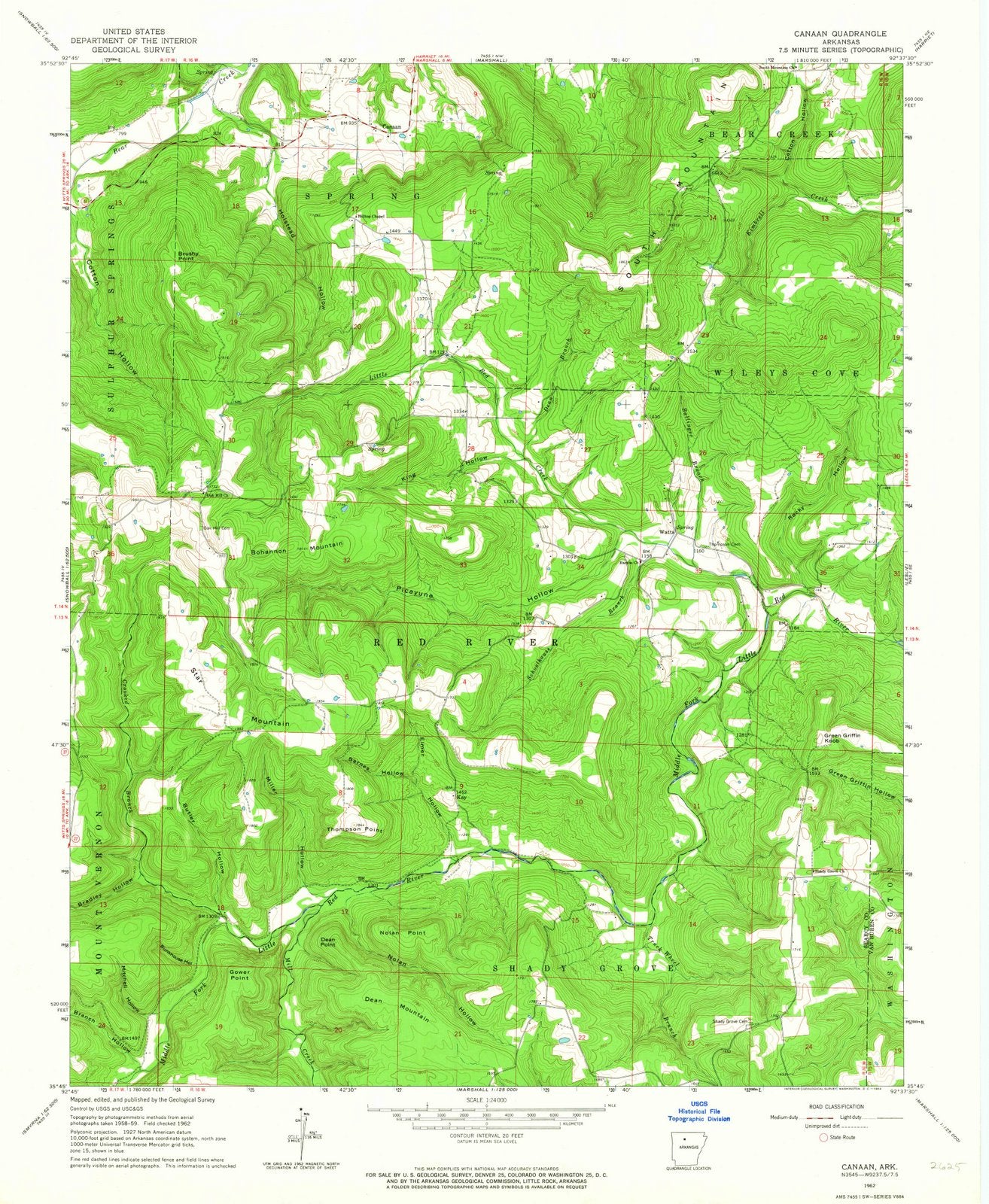1962 Canaan, AR - Arkansas - USGS Topographic Map