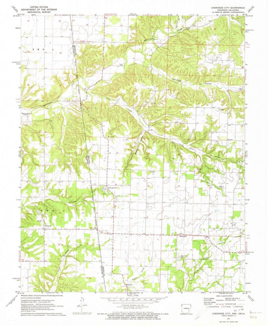 1971 Cherokee City, AR - Arkansas - USGS Topographic Map