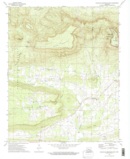1972 Chickalah Mountain East, AR - Arkansas - USGS Topographic Map