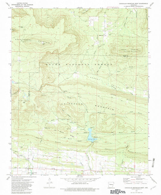 1972 Chickalah Mountain West, AR - Arkansas - USGS Topographic Map