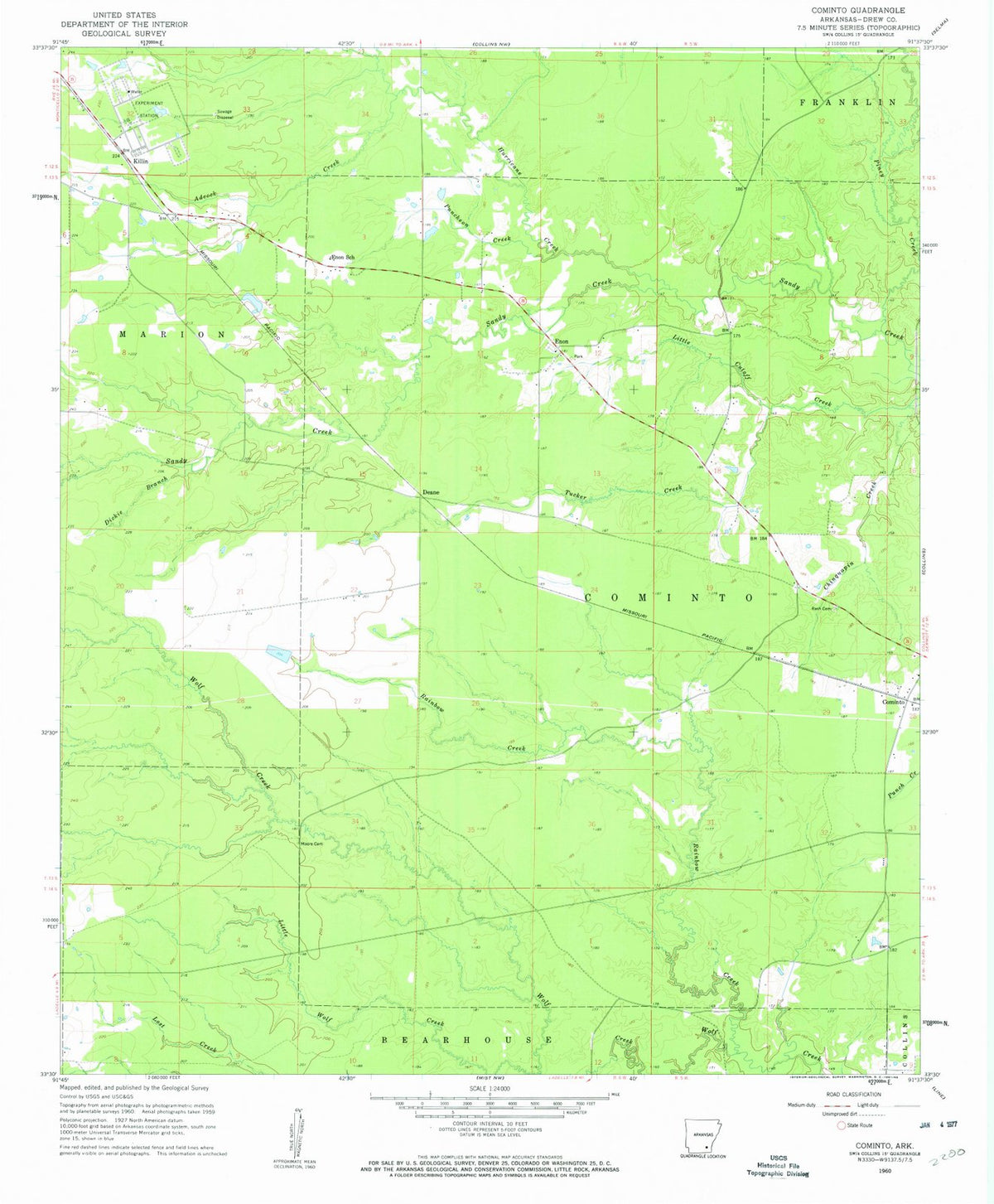 1960 Cominto, AR - Arkansas - USGS Topographic Map