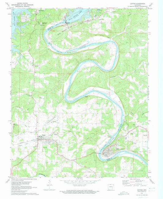 1972 Cotter, AR - Arkansas - USGS Topographic Map