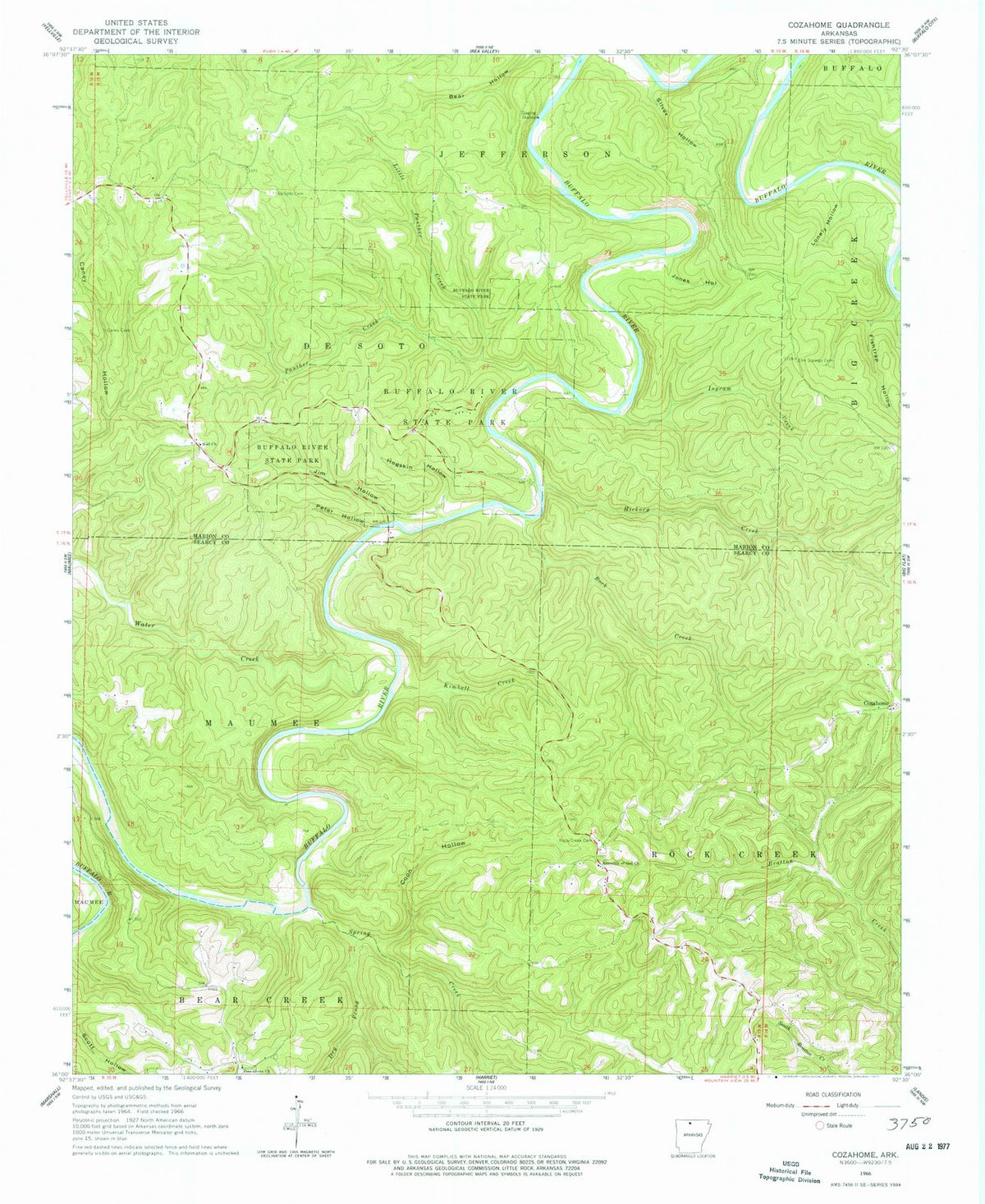 1966 Cozahome, AR - Arkansas - USGS Topographic Map