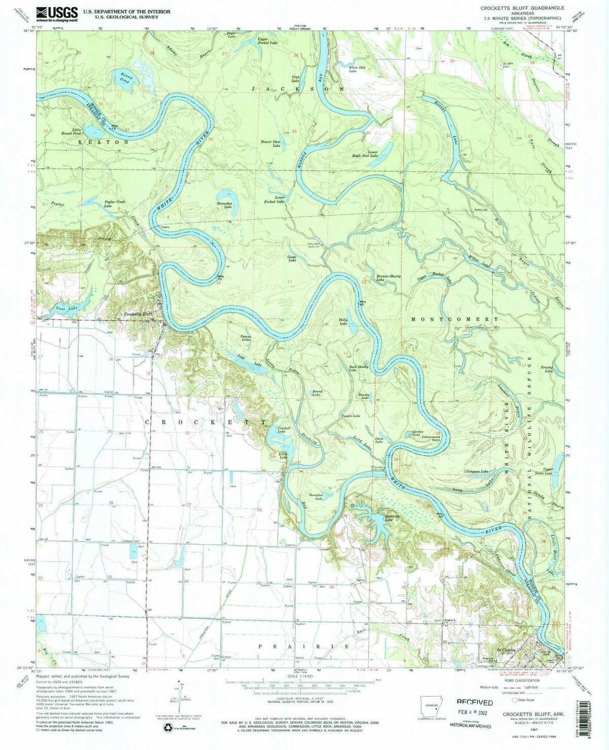 1967 Crocketts Bluff, AR - Arkansas - USGS Topographic Map