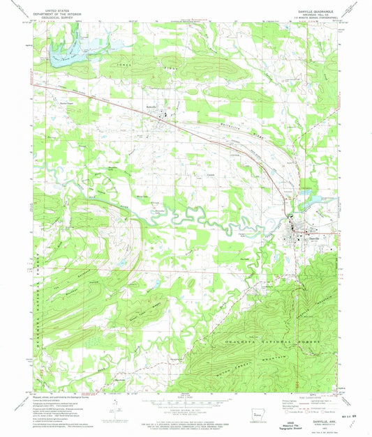 1972 Danville, AR - Arkansas - USGS Topographic Map