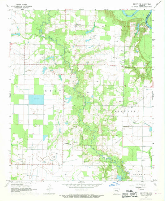 1968 De WITT, AR - Arkansas - USGS Topographic Map