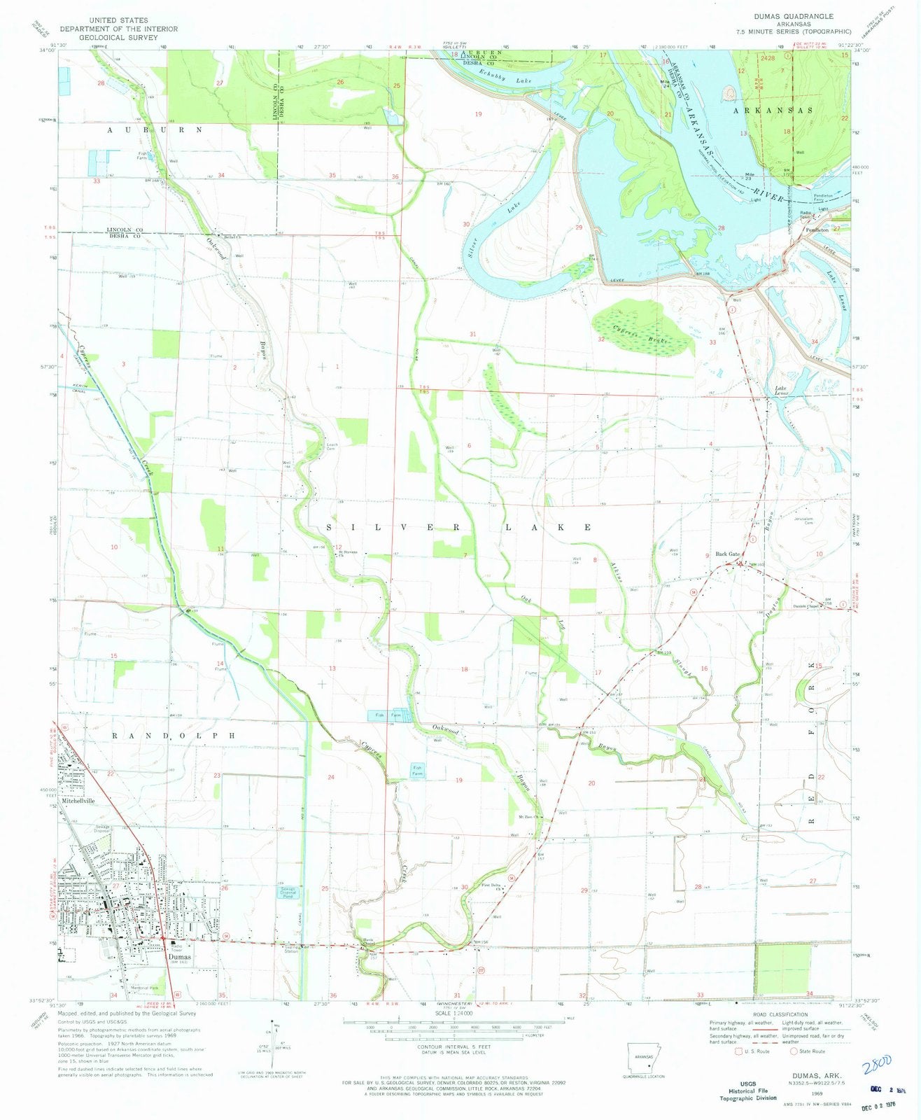 1969 Dumas, AR - Arkansas - USGS Topographic Map
