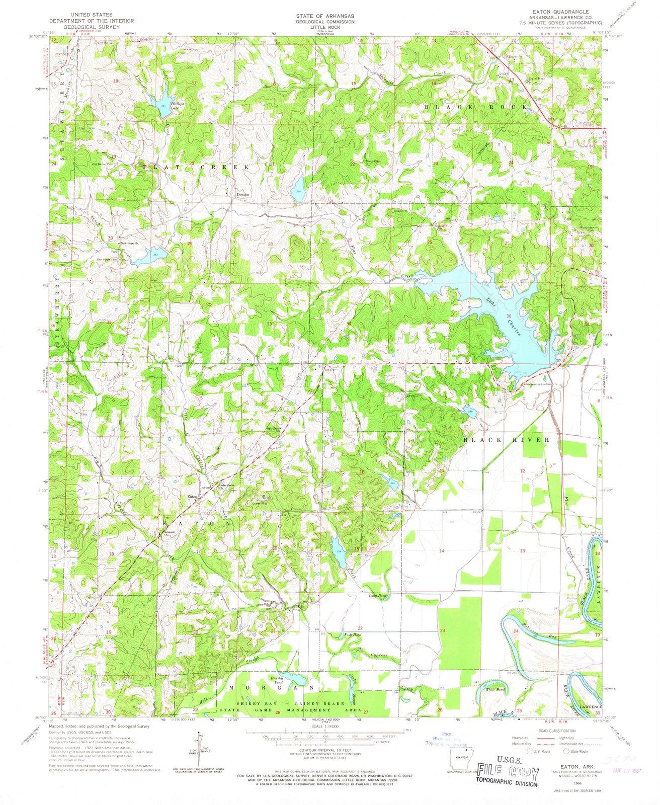 1966 Eaton, AR - Arkansas - USGS Topographic Map