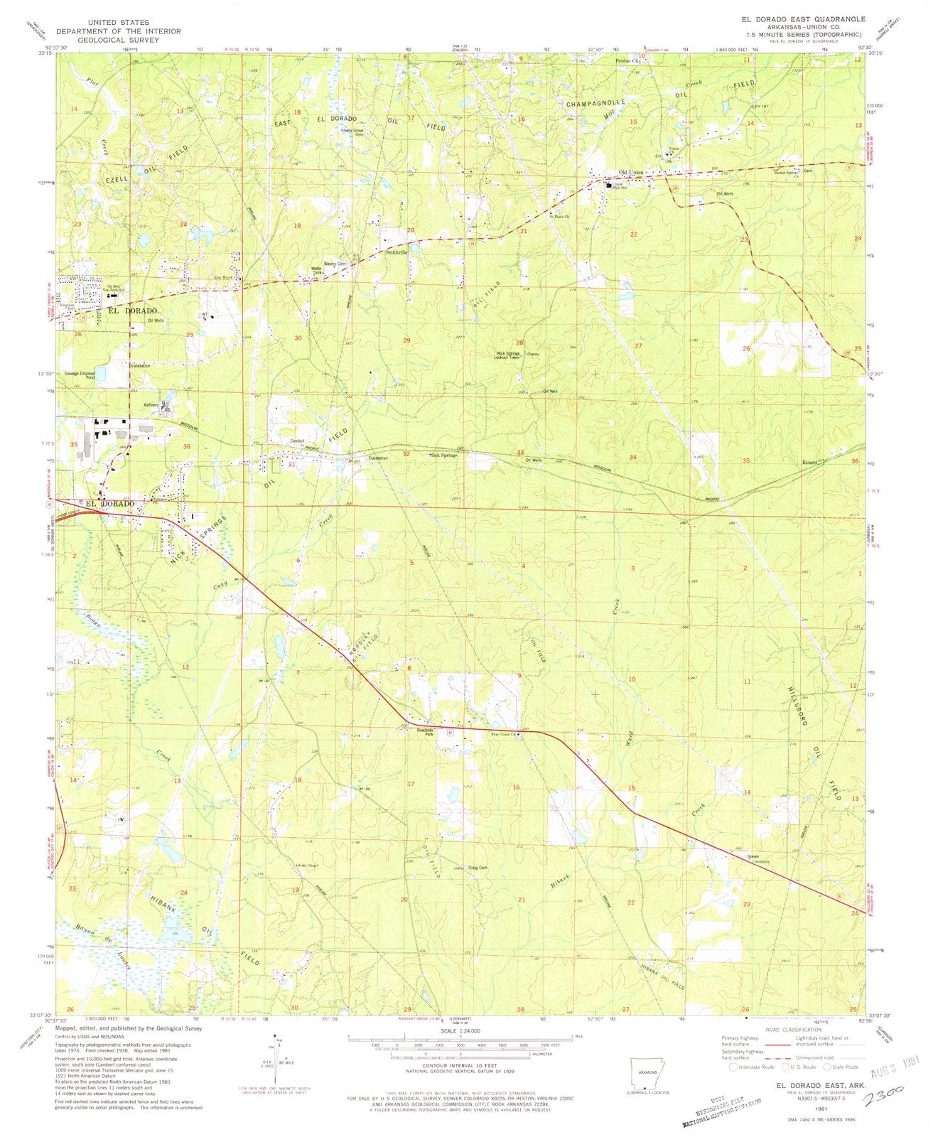 1981 Elorado East, AR - Arkansas - USGS Topographic Map