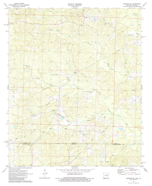 1971 Emerson, AR - Arkansas - USGS Topographic Map