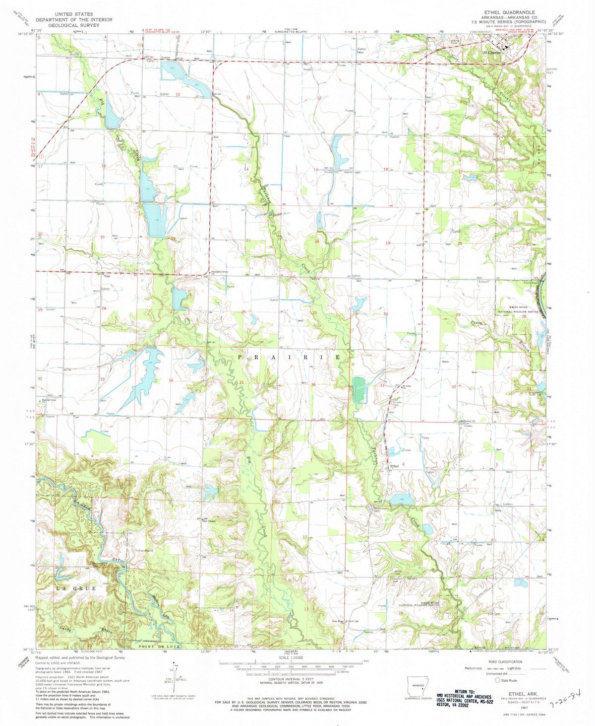 1967 Ethel, AR - Arkansas - USGS Topographic Map