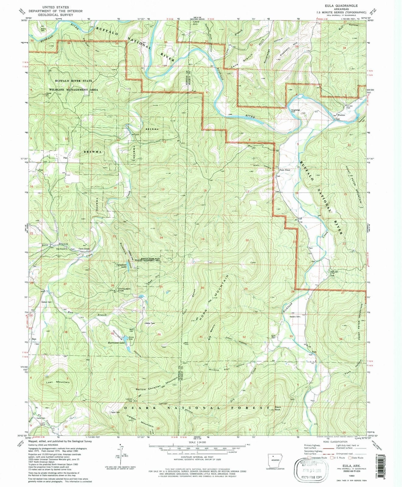 1980 EULA, AR - Arkansas - USGS Topographic Map