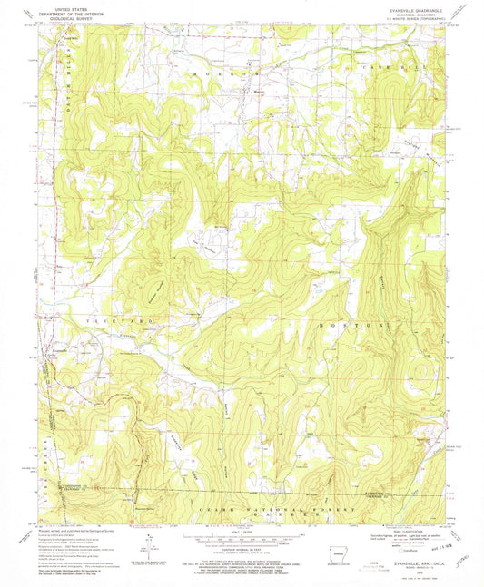 1970 Evansville, AR - Arkansas - USGS Topographic Map