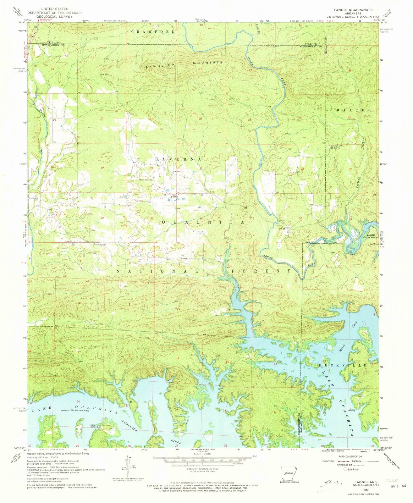 1962 Fannie, AR - Arkansas - USGS Topographic Map