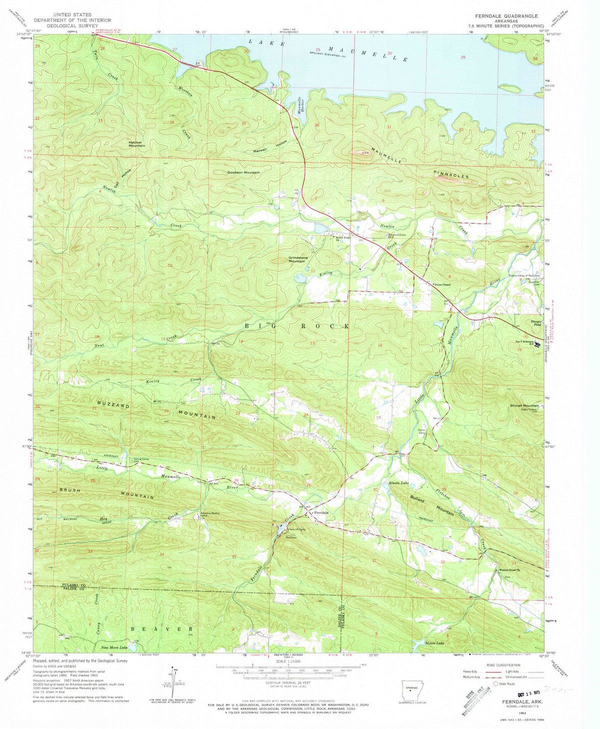1963 Ferndale, AR - Arkansas - USGS Topographic Map