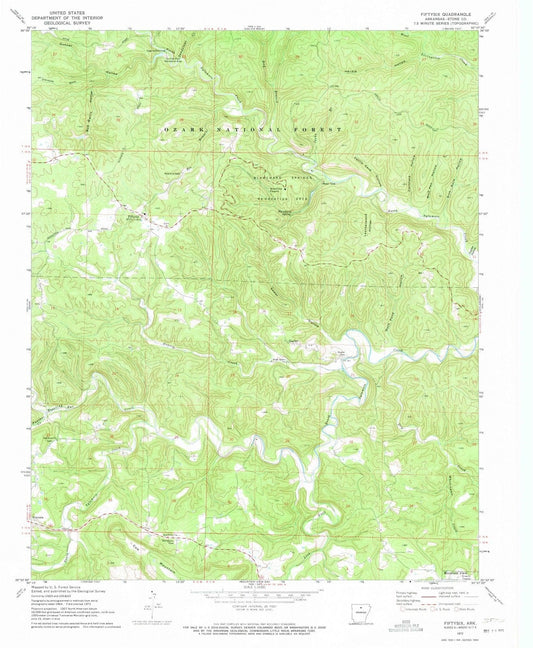 1972 Fiftysix, AR - Arkansas - USGS Topographic Map