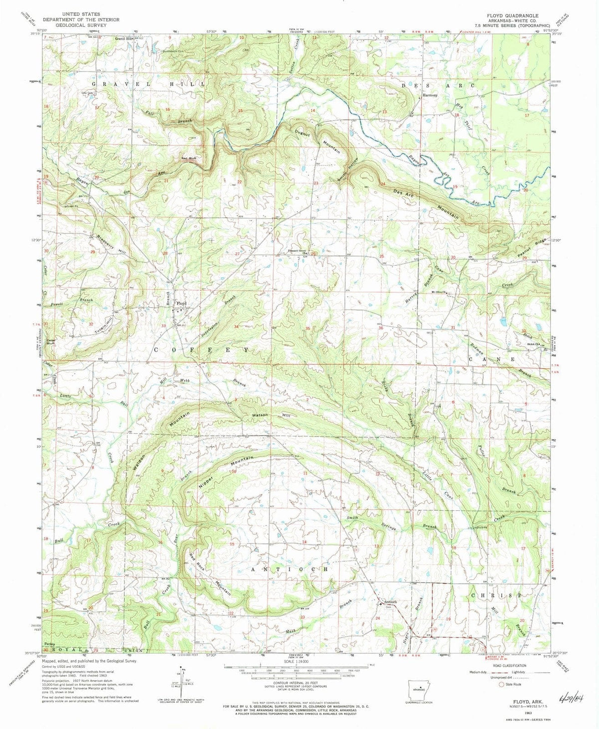 1963 Floyd, AR - Arkansas - USGS Topographic Map
