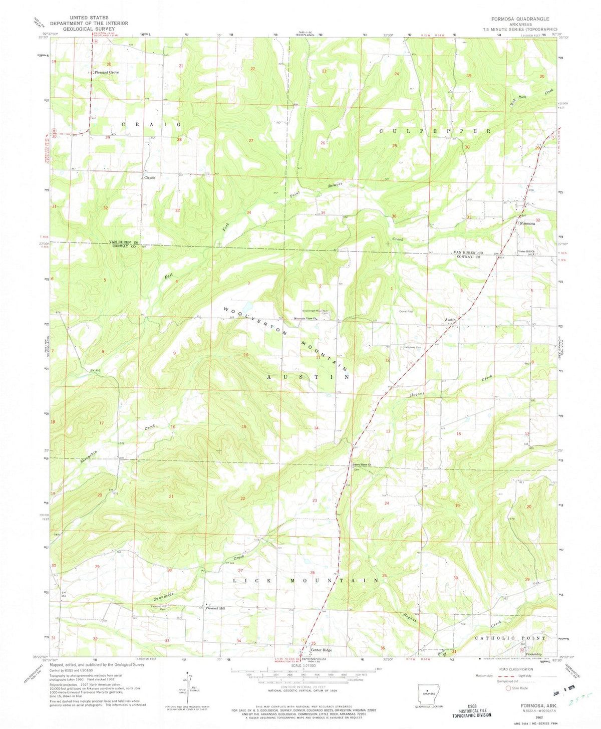 1962 Formosa, AR - Arkansas - USGS Topographic Map