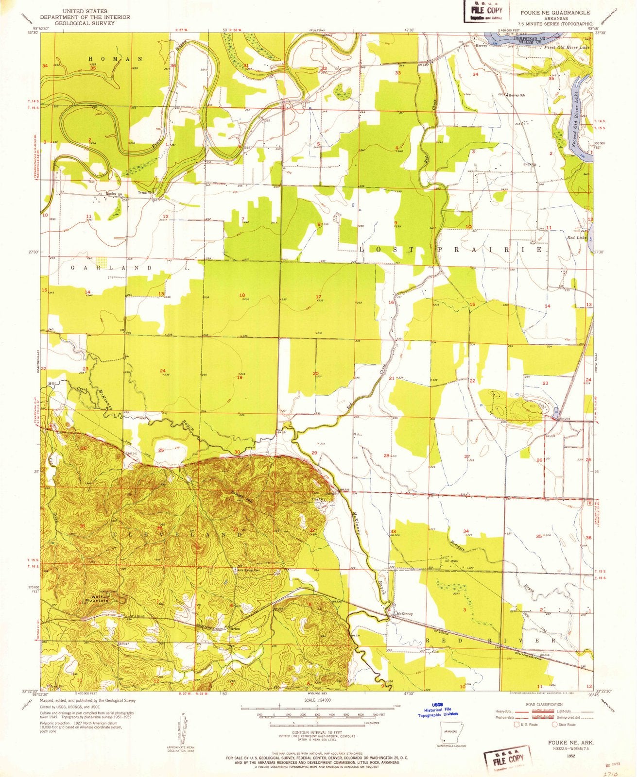 1952 Fouke, AR - Arkansas - USGS Topographic Map