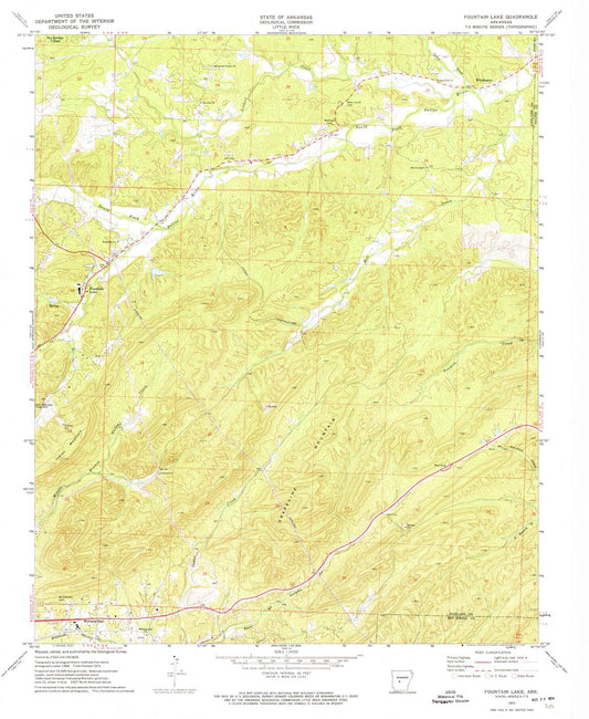 1972 Fountain Lake, AR - Arkansas - USGS Topographic Map
