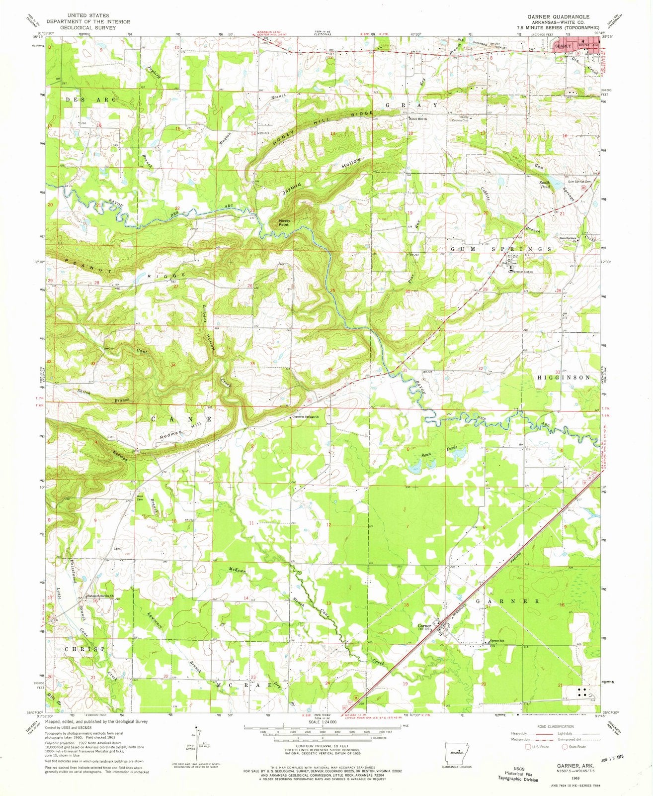 1963 Garner, AR - Arkansas - USGS Topographic Map