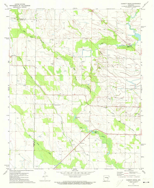 1971 Garrett Grove, AR - Arkansas - USGS Topographic Map